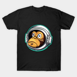 Astraminals Cartoon Monkenaut Head Green T-Shirt